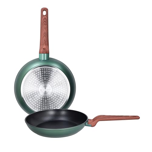 Tognana Shiny Green, set de 2 sartenes 24/28 cm, aluminio, verde
