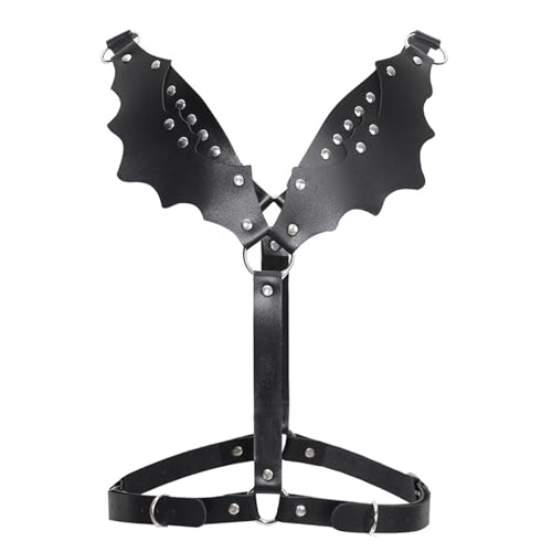 Shoulder Harness with Wing Decors Adjust Length Chest Straps Adult Unisex Chest Belt for Nightclub Wear