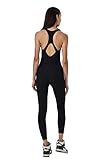 ONGASOFT Women's Ribbed One Piece Jumpsuit Sleeveless Yoga Workout Bodysuit Racer Back Bodycon Rompe