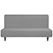 Easy-Going Stretch Sofa Slipcover Armless Sofa Cover Furniture Protector Without Armrests Slipcover Soft with Elastic Bottom Kids, Spandex Jacquard Fabric Small Checks(futon,Light Gray)