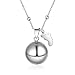 lorajewel Collier Bola de Grossesse avec Baby Foot Pendentif Plaqué Argent Chain Musique Carillon Bell Pendentif Cadeau pour Les Femmes Enceintes Bébé