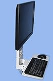 SDS iMount 4.0 Adjustable VESA Monitor & Keyboard Wall Mount System with Tilt & Fold-up. White,...
