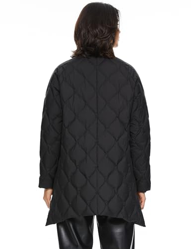 Orolay Women's Oversized Quilted Down Jacket Lightweight Puffer Casual Coat Long-Sleeve Padded Insulated with Pockets2