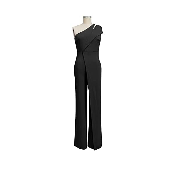 Vrtige-Womens-One-Shoulder-Sleeveless-High-Waist-Wide-Leg-Long-Pants-Jumpsuit-Romper Vrtige Women's One Shoulder Sleeveless High Waist Wide Leg Long Pants Jumpsuit Romper Black# Medium