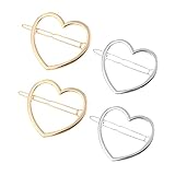 4pcs Hair Clip Rhinestone Hair Clip Hair Accessories Decorative Hair Clips Hollow Heart Bobby Pin Go