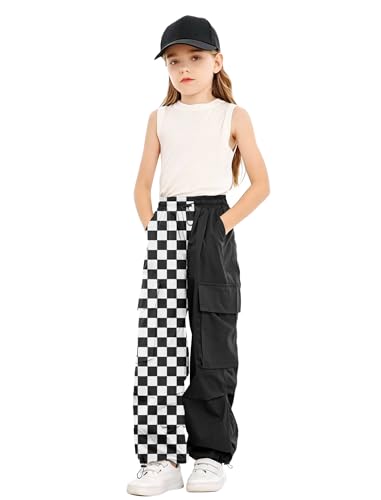 Image of Girls Cargo Pants Elastic Waist Drawstring with Pockets Pants