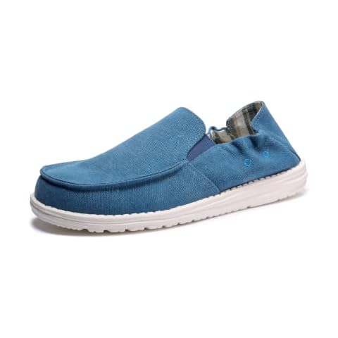 Kelway Mens Slip On Shoes Loafers Canvas Slip On Shoes Casual Sneakers Indoor & Outdoor Walking Slippers Shoes, Blue-10 Cover