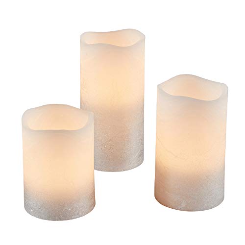 Lights4fun - Set di 3 Candele Pilastro/Cilindriche...