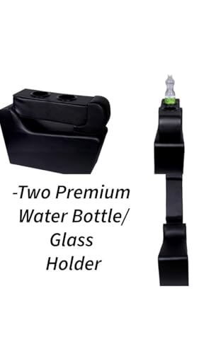 Image of Soroo External Car Center Car Wooden Middle Armrest Cum Seat Console for Innova Crysta (Black) with 2 Glass /Bottle Holder & Storage | No Drilling Installation.