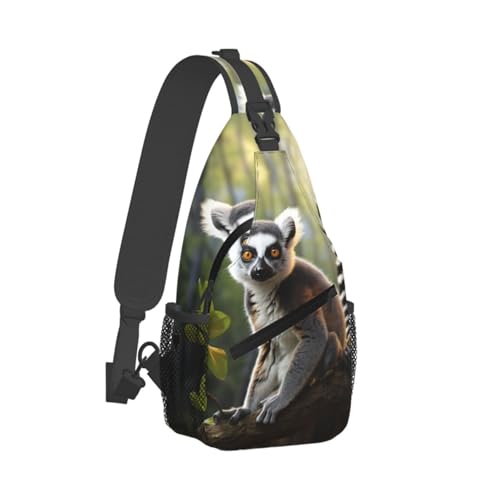 Mochila Sling Crossbody Negra para Senderismo miniatura 1