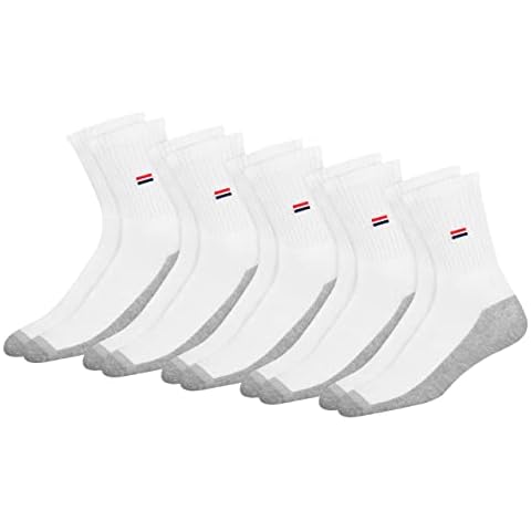 NAVYSPORT Calcetines para Hombre (Pack de 5), Algodón, Blanco Cover