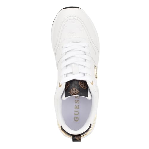 GUESS Women's Kadlin Sneaker, White 140, 6.5