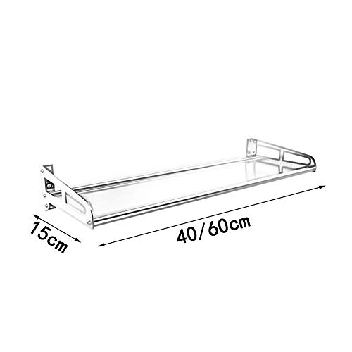 Mensola rimovibile da parete in acciaio inox e portasciugamani – Soluzione di archiviazione galleggiante antiruggine per cucina e bagno 22 elegante design argento