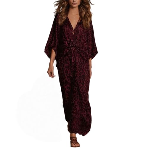 Vestido kaftán mujer leopardo para estilizar la figura con total frescura