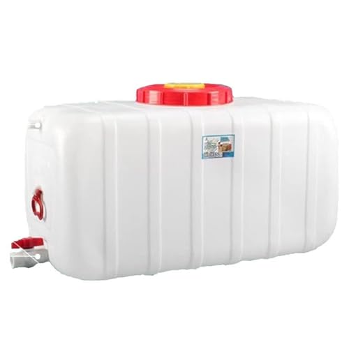 JIESOO Tanque Almacenamiento Agua Cuadrado Horizontal Cubo Plástico Grado Alimenticio con Tapa Válvula Ecológico Grueso Duradero Fácil Usar(200l)