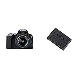 Canon EOS 250D Digitalkamera (24,1 Megapixel, 7,7 cm (3 Zoll) Vari-Angle Display, APS-C-Sensor, 4K, Full-HD, DIGIC 8, WLAN, Bluetooth) mit Objektiv EF-S 18-55mm F4-5.6 is STM & 9967B002 Akku LP-E17