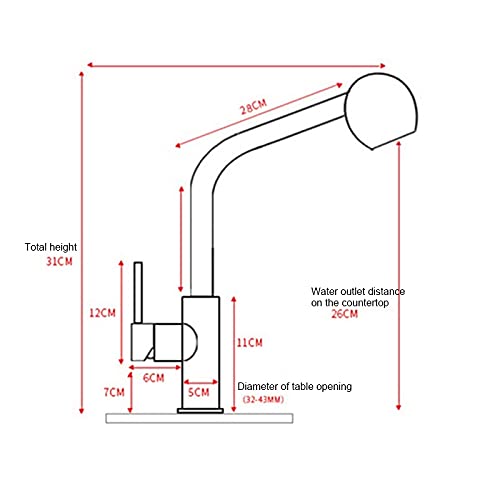 Robinet d'évier de cuisine mitigeur eau chaude froide chrome pour évier professionnel
