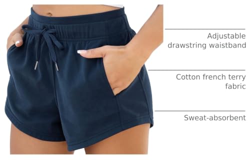 Image of ODODOS Women's Sweat Shorts with Pockets Cotton French Terry Drawstring Summer Workout Casual Lounge Shorts