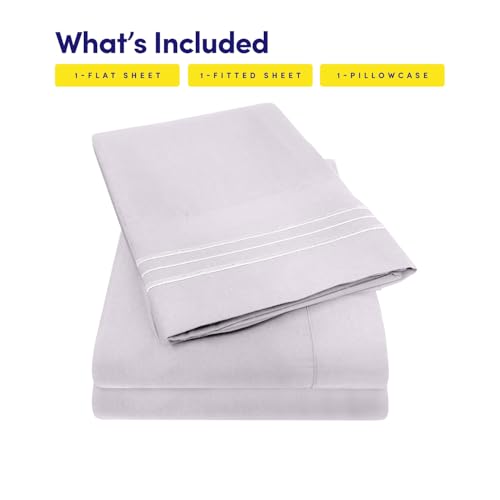 Image of 1500 Supreme Collection Twin XL Sheet Sets Lilac - 3 Piece Bed Sheets and Pillowcase Set for Twin XL Mattress - Extra Soft, Elastic Corner Straps, Deep Pocket Sheets, Twin XL Lilac