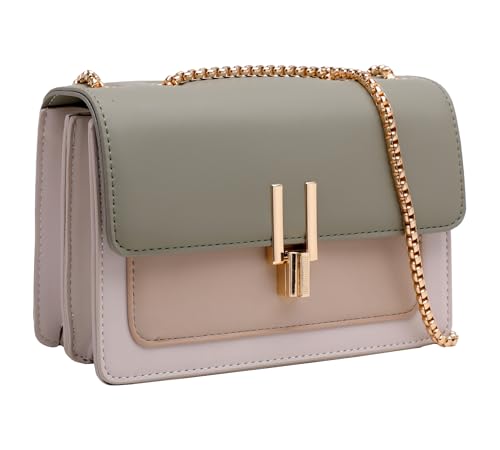 VONCOSS Women's Small Crossbody Purse Handbag Shoulder Bag with Multi-Pocket Organizer & Chain Strap, Fashion Designer Style