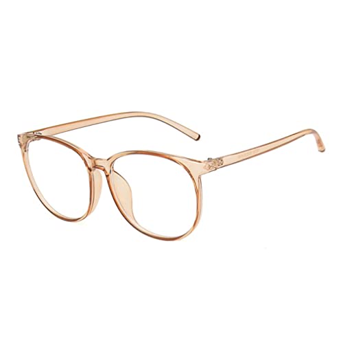Image of Shiratori Retro Round Blue Light Blocking Glasses for Women Men, Lightweight Metal Temple Eyeglasses