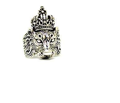 Shubham Jewellers Rehti 925 Sterling Silver Oxidised Lion King Ring for boys and Men, Hallmark Ring(P)