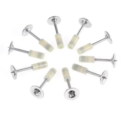 Round Nail Gun Kit, 200 Pieces, 42mm Length, 7.3mm Diameter, Manual Ceiling Fastener