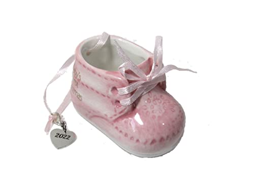 Baby Girl First Christmas Pink Baby Shoe Ornament Dated 2022 For New Parents, Birth, Baby Shower, Baby's First Christmas Ornament 2022 With Gift Box #TOP6
