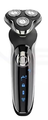 Rasoio Elettrico Barba Con 3D Testine Rotanti IPX7 Impermeabile Uomo Con Display LCD Rasatura a Secco o con Schiuma Precisione Senza Fili