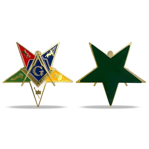 Image of Freemason Five-Point Star Badge for Car - Masonic Pentagram Car Emblem - Freemason Badge with Compass and Square Symbol - Ideal Masonic Gifts for Men & Women - Ideal for Decoration or Display