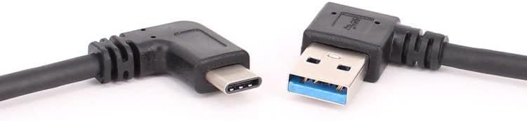 USB C Cable 0.3m, Right Angled USB 3.0 to USB C Adapter Cable, USB Thunderbolt Type-C Converter Cord for Phone, Tablet, Computer, Laptop, PC, Galaxy S20/S10/S9/S8 (Pack of 2, 30cm)