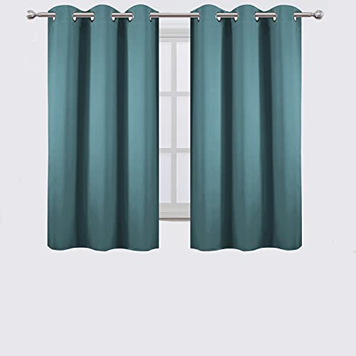 Image of LEMOMO Sea Teal Thermal Blackout Curtains /38 x 54 Inch /Set of 2 Panels Room Darkening Curtains for Bedroom