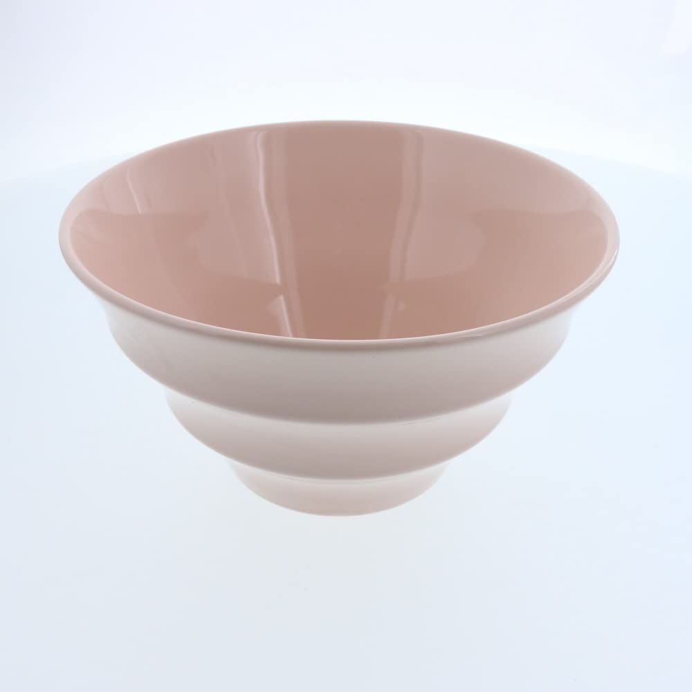 Mino Ware Ramen Donburi Bowl, Pink Border