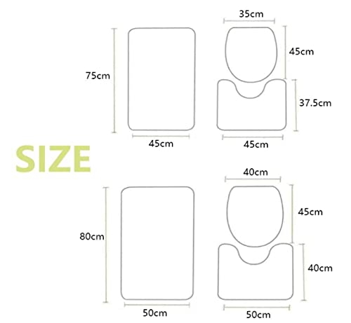 Badematten Set 3 Teilig,Toilettenmatte Set,3Er Badgarnitur Badezimmer Matte Set Dusch Bade Matte Vorleger Teppich 3D… – Bild 3