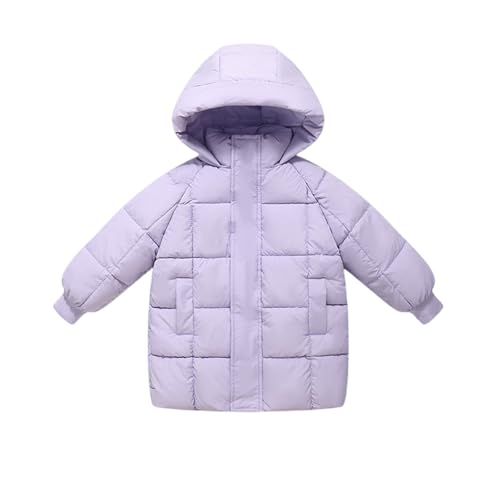Girls Boys Solid Color Puffer Jacket Hooded Zipper Thick Cotton Padded Coat Kids Toddler Warm Puffy Winter Outwear