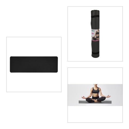 UPFIT 645934 Tapis de Yoga et Fitness 180x60cm 4mm – Tapis d’Activités en Mousse EVA – Léger avec Élastiques de Maintien – Noir – Idéal Fitness Débutant Yoga Pilates – vue 6