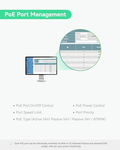 Image of LINOVISION Industrial 8 Ports L2+ Managed Solar PoE++ Switch with RS485 | DC12~57V Input, 4 BT PoE++ Ports, Configurable 24V Passive PoE Output, DC24V Output, Cloud managed 12V PoE Switch, NDAA