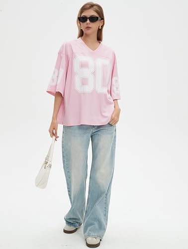 Womens Graphic Tees - Oversized Jersey Summer Top Jersey Top Coquette Clothes Y2k Streetwear Short Sleeve Shirts2