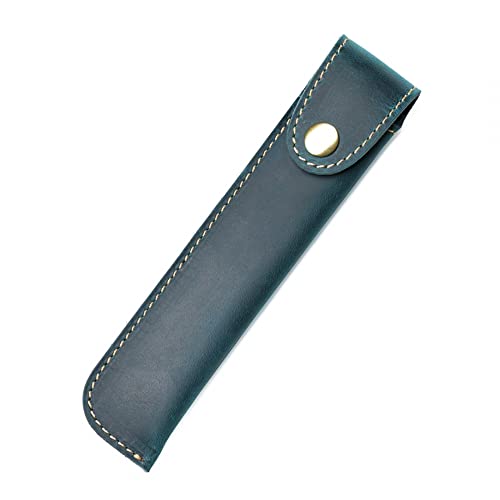 Federmäppchen aus Leder Kugelschreiber Etui tragbares Federmäppchen Retro-Stiftehalter mit Druckknopf Leder Stift Etui für die Schule Zuhause Arbeit Büro Cover