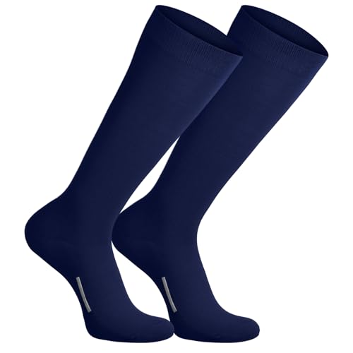 Outus Baseball Soccer Socks Athletic Softball Football Sports Knee High Socks for Youth Boys Girls Adult(Navy Blue Medium)