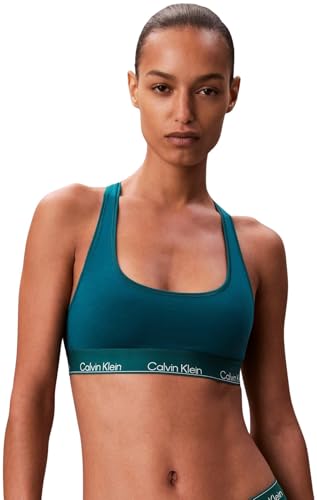 Calvin Klein Damen Bralette Unlined mit Logobund, Blau (Turf), XXS 1