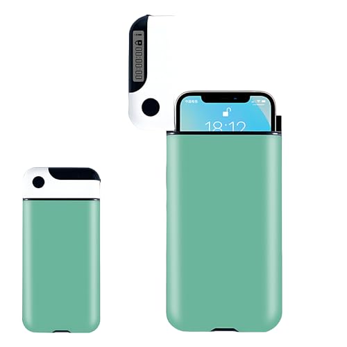 ADDLIVE Phone Lock Box with Timer Portable Phone Lock Box Self-Control Timed LockBox Portable Phone Jail LockBox for I-Phone/Android Help Kids Adults Prevent PhoneAddiction (Green)