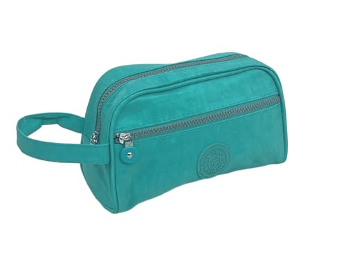 Estojo Escolar Grande com 2 Bolsos de Nylon (Verde)