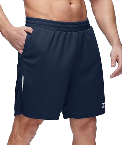 ZITY 7” Inseam Mens Athletic Running Shorts Mesh Quick Dry Gym Shorts Navy - image 1