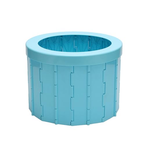 Inodoro portátil extra alto para camping, ligero, plegable, de emergencia, para coche, impermeable, ABS, color azul, ideal para aventuras al aire libre