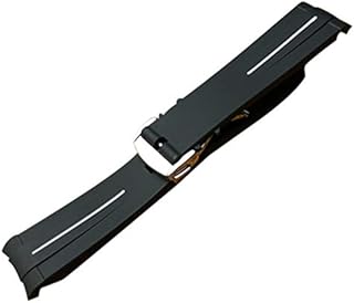 20mm Rubber Watchband Strap Replacement Fit for Omega Seamaster 300/Rolex Black Green Water Ghost/Daytona/Concas Watch