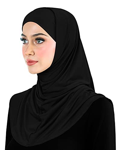 Amira Hijab 2 piece Elastane-Spandex Head Scarf with Underscarf Cap for Women