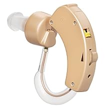 MEDca Hearing Amplifiers - Digital BTE Personal Sound Amplifier w/Noise Reduction & Volume Control, LR44 Battery Powered, 3 Ear Domes, Left or Right Use, Small & Discreet