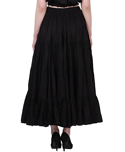 Wevez Women's Gypsy 25 Yard Solid Color Cotton Skirt3