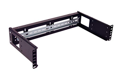 IRP1029D 2U Rackmount Adjustable Depth DIN Rail Panel for Industrial Standard EIA-310 19 inch 2-Post Relay Rack or 4-Post Rack Cabinet
